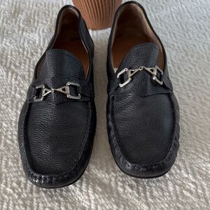 Marc Joseph Black Leather Men's Slip-On Loafers